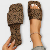 Ravne papuče s leopard uzorkom