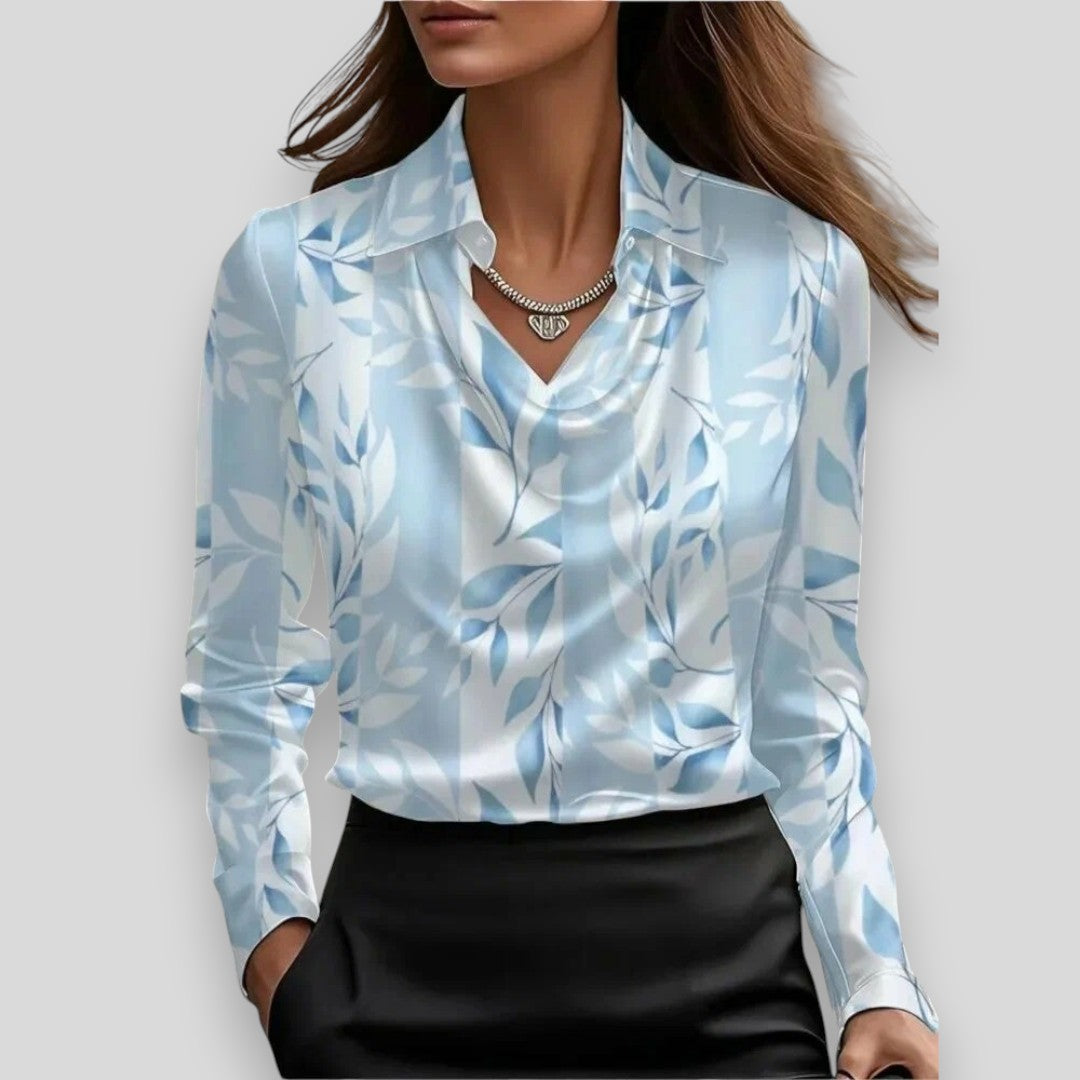 Silvia | bluza s luksuznim sjajem i plisiranim dekolteom